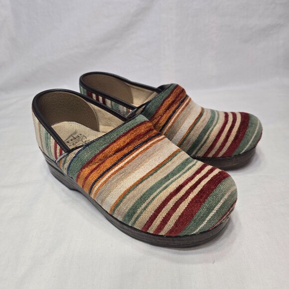 Dansko Vegan Pro Striped Multi Artisan Weave Clogs Southwest 39 Comfort Shoe 8.5 - Picture 1 of 16